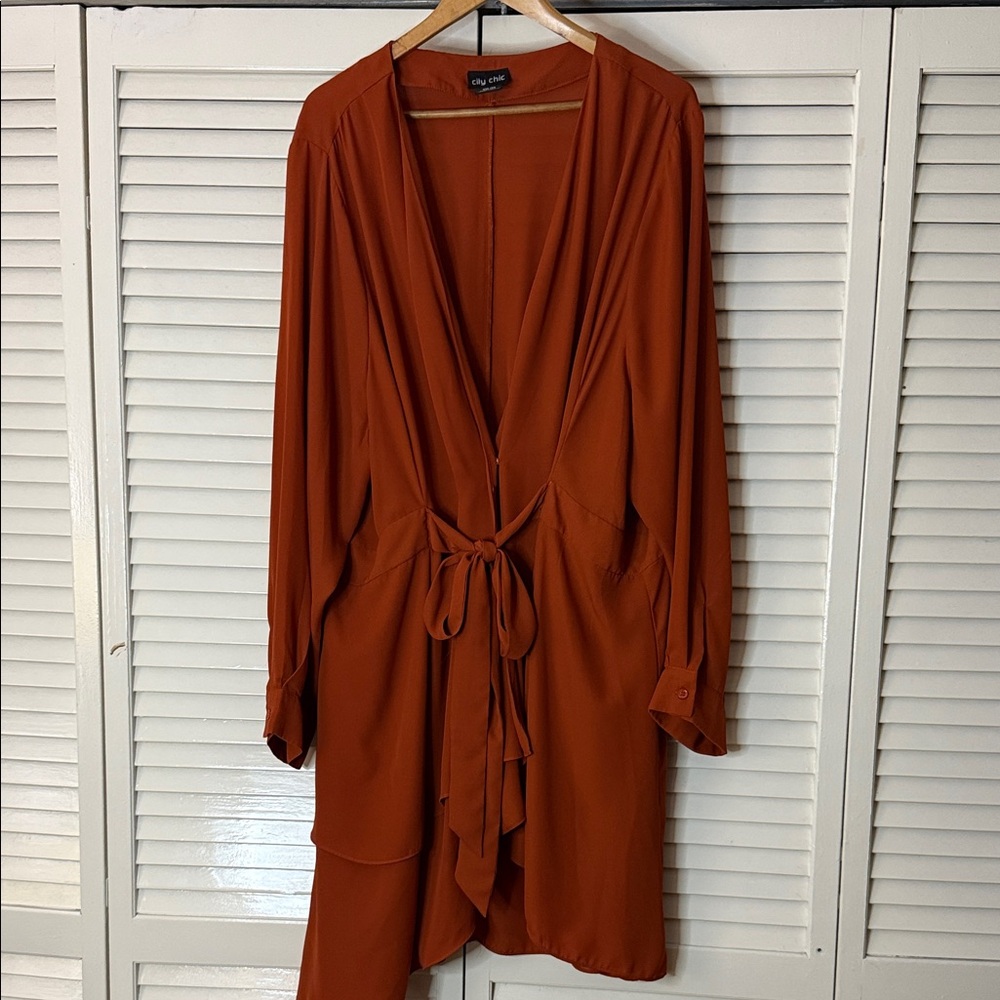 City Chic Rust Orange Dress